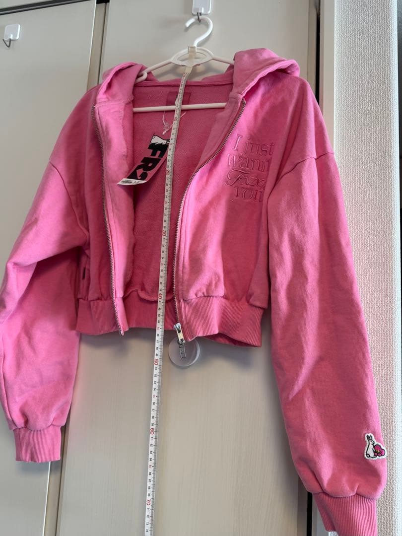 (新品未使用) FR2 ショートジップパーカー ピンク タッグ付 FRC3225