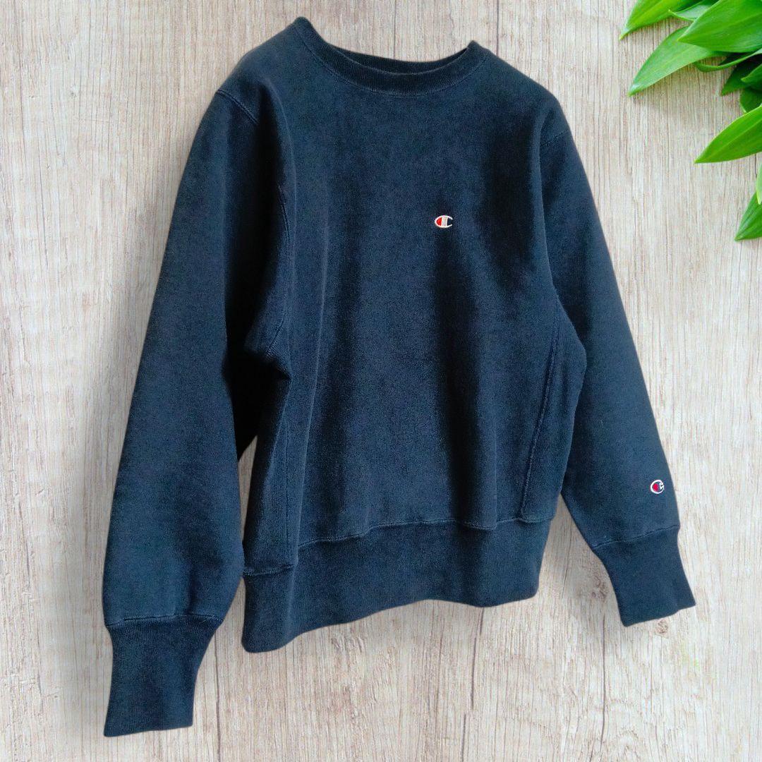 90s チャンピオン リバースウィーブ スウェット ネイビー 目あり 刺繍