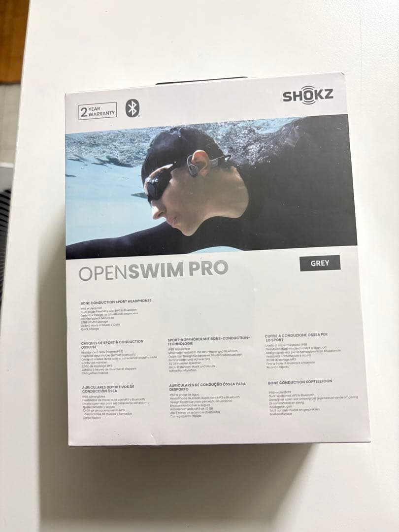 SHOKZ OPEN SWIM PRO 骨伝導イヤホン グレー
