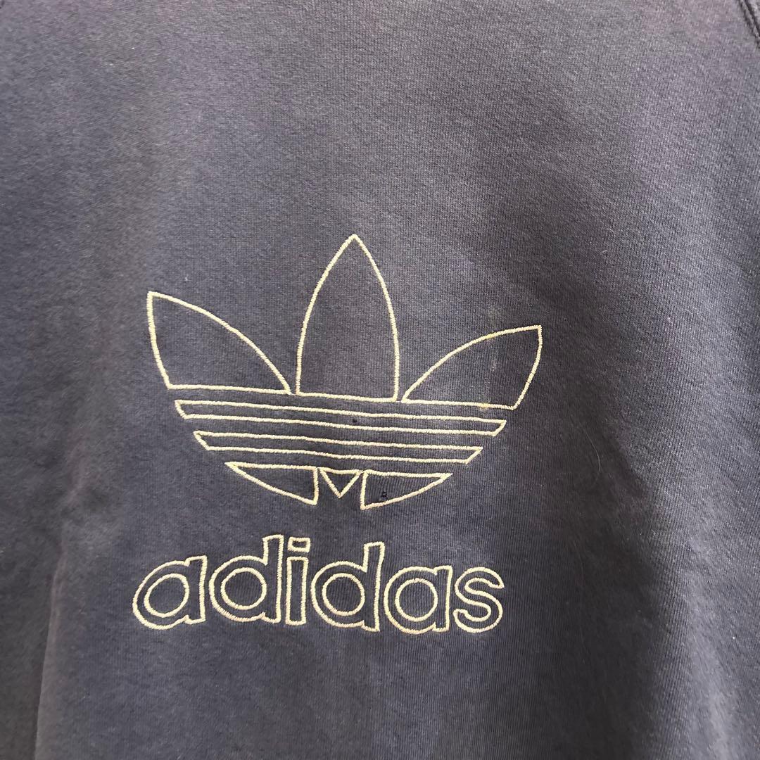 【R231】 80s adidas スウェット トレーナー サイズM ネイビー