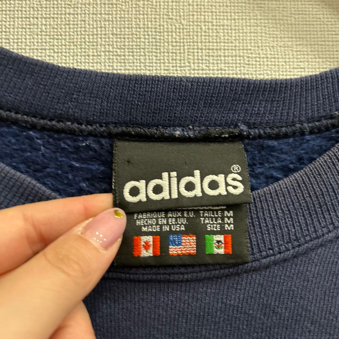 【R231】 80s adidas スウェット トレーナー サイズM ネイビー