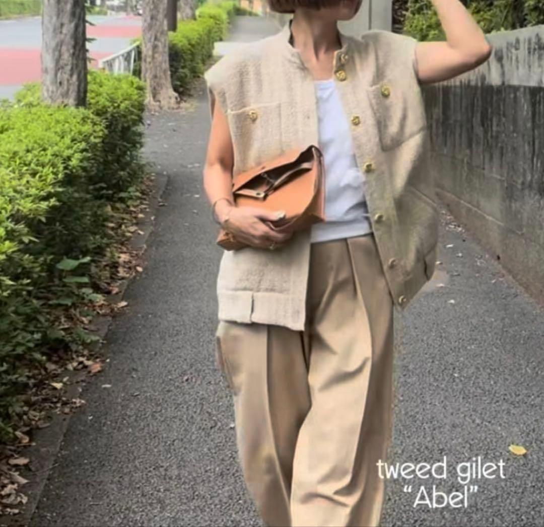 新品☆cygne ツイードジレ Abel キャメル