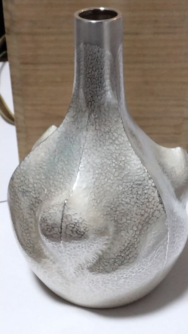 有名 彫刻家 遠藤 兆映作 純銀 花瓶