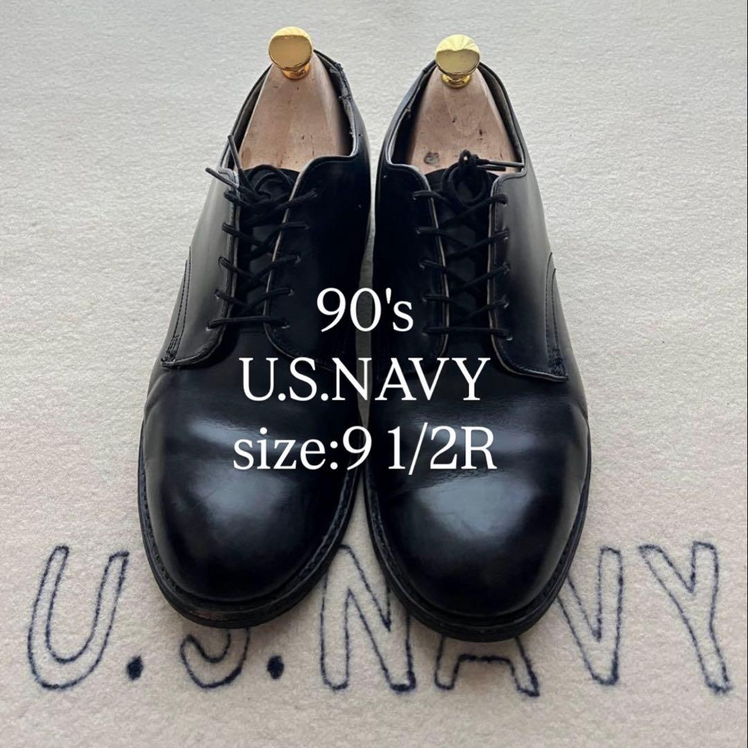 90s usnavy サービスシューズ 海軍 9 1/2R ミリタリー　革靴