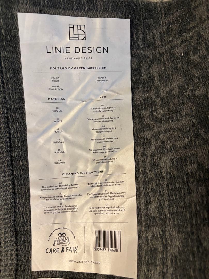 Linie Design ラグ DK.Green 140×200cm