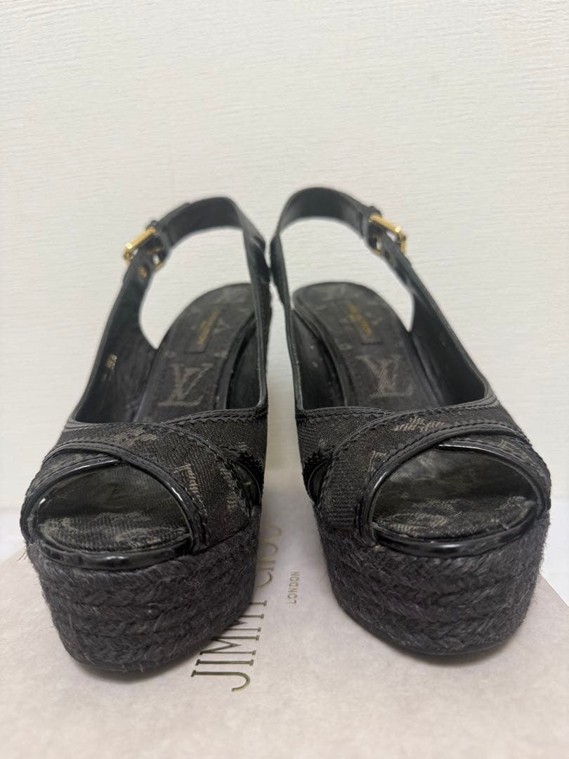 Louis Vuitton ブラック ウェッジサンダル