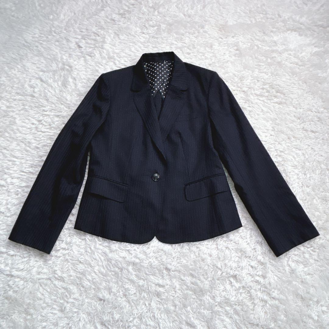 ✨シルク&ストレッチ✨ エヌライン ネイビー ストライプ 大きいサイズ