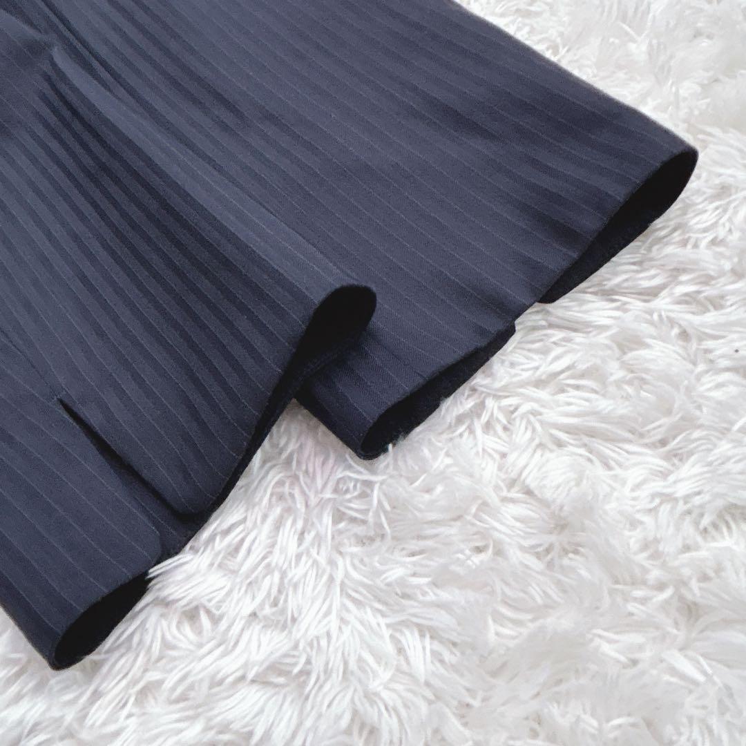 ✨シルク&ストレッチ✨ エヌライン ネイビー ストライプ 大きいサイズ