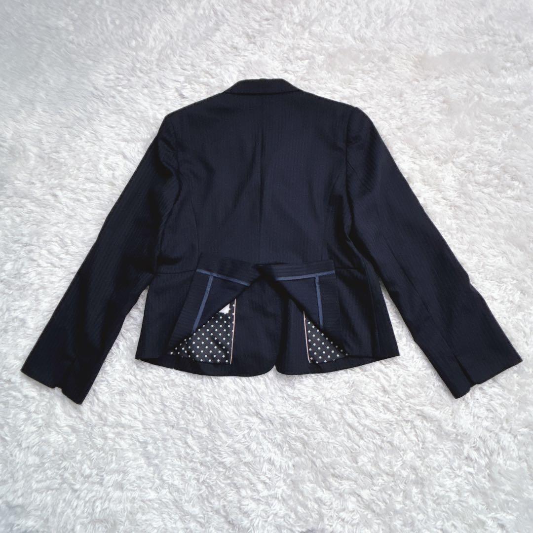 ✨シルク&ストレッチ✨ エヌライン ネイビー ストライプ 大きいサイズ