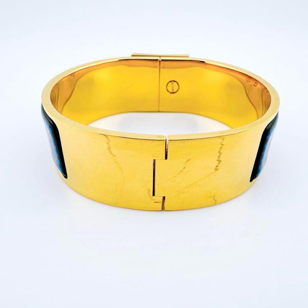 エルメス ロケ エマイユ 七宝焼 バングル ブレスレット レディース ゴールド