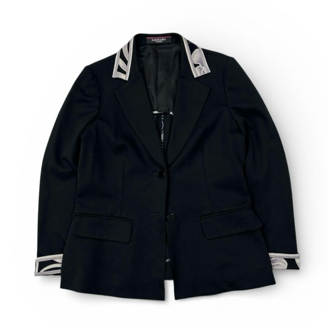 美品 三共生興 LEONARD テーラードジャケット モノトーンカラー