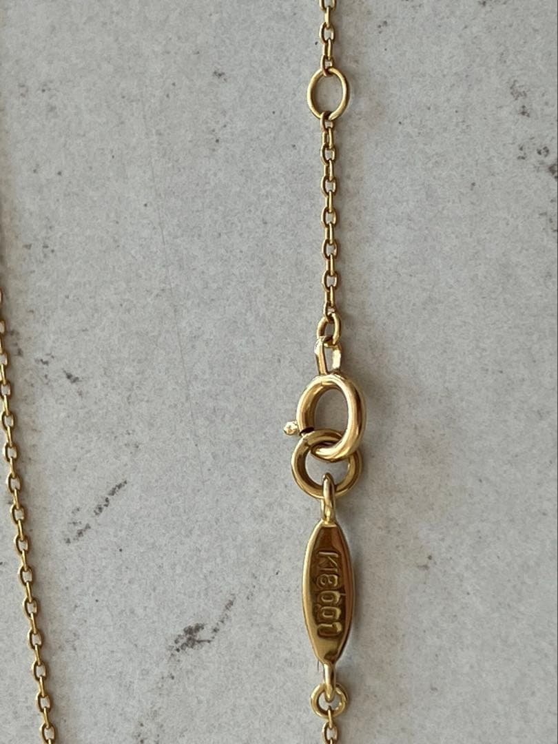 【K18】約40cm・ダイヤ付ネックレス