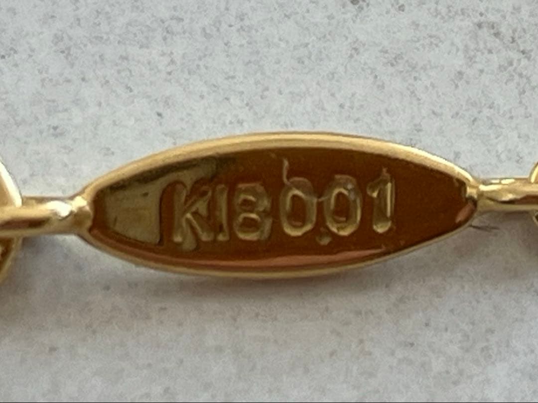 【K18】約40cm・ダイヤ付ネックレス