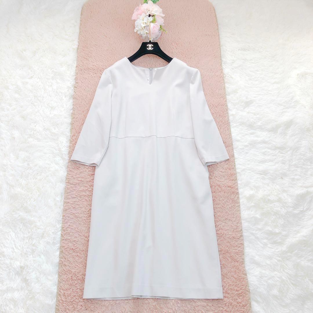 売約済　23区　46サイズ　ストレッチ　ワンピース　フォーマル　アイボリー