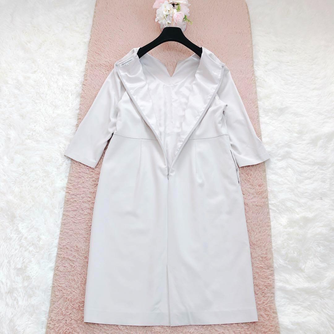 売約済　23区　46サイズ　ストレッチ　ワンピース　フォーマル　アイボリー