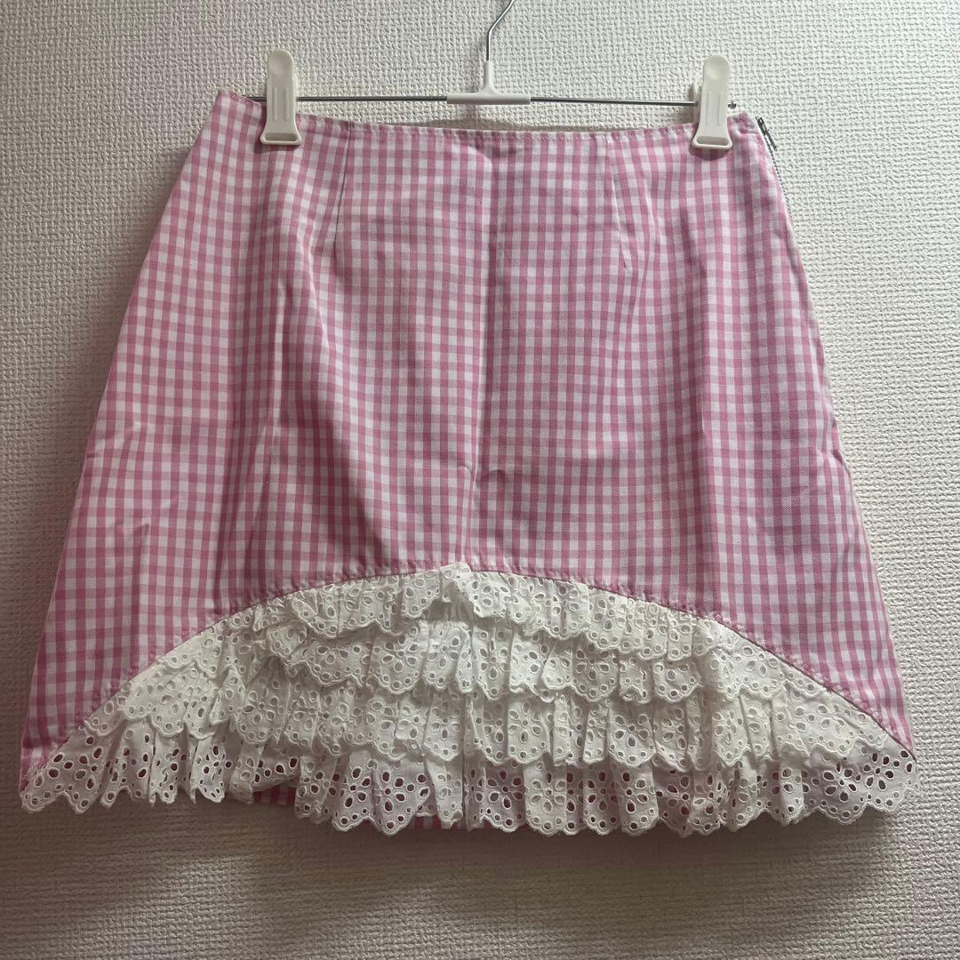 katie daisy skirt ピンクギンガム
