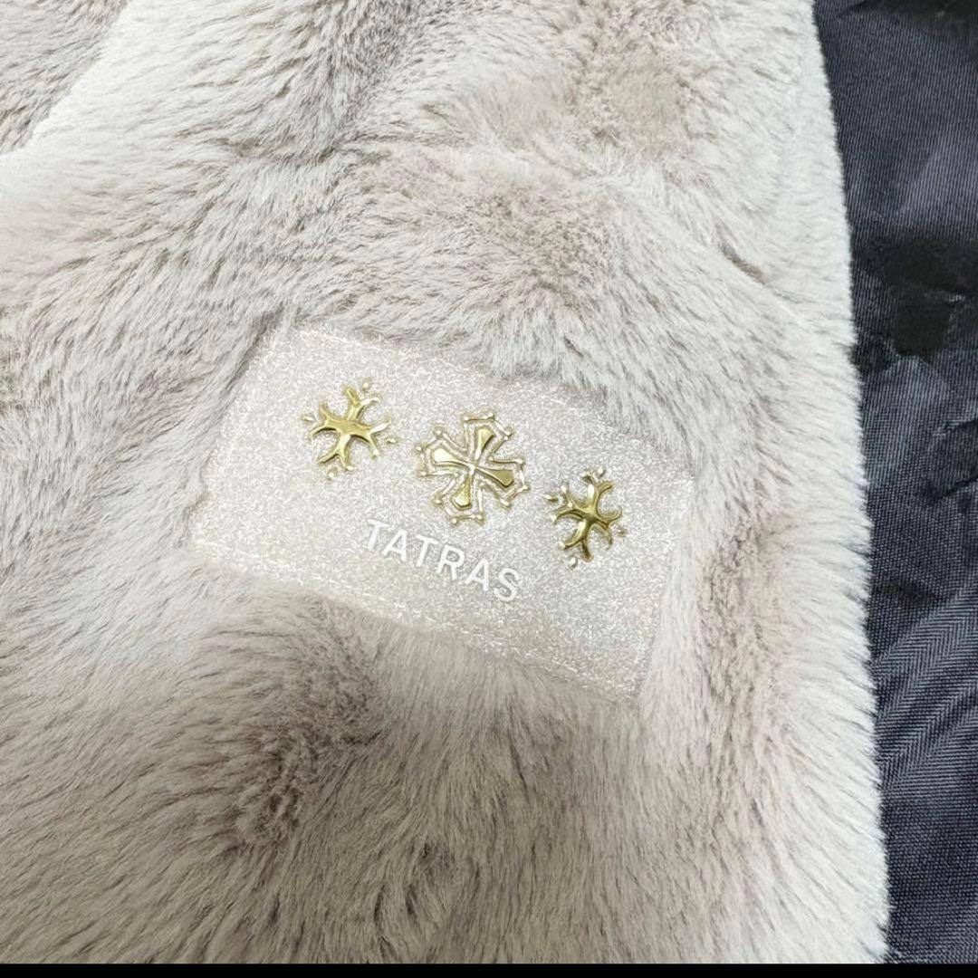 美品TATRAS BARBRA 01ファーコート ゴールド金具 ロゴ刻印
