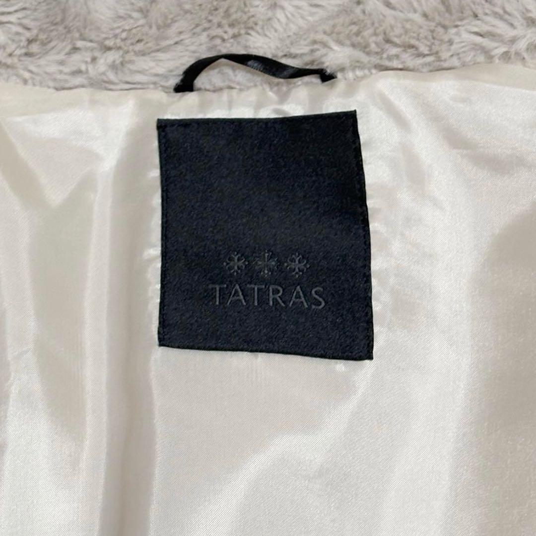 美品TATRAS BARBRA 01ファーコート ゴールド金具 ロゴ刻印