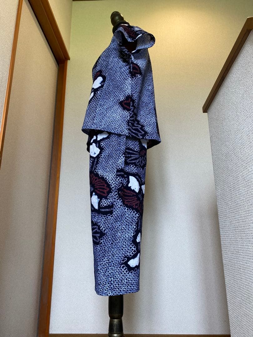 絞り浴衣リメイク　セットアップ