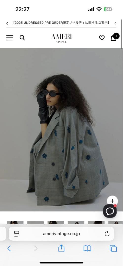 【ほぼ未使用】CHECK FLOWER PAPA JACKET Sサイズ