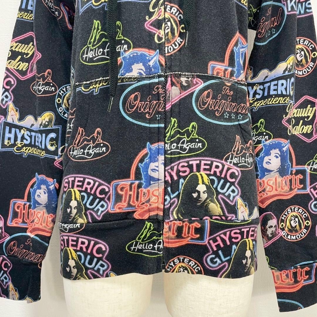 y2k❤️HYSTERIC GLAMOUR ヒスガール ネオンロゴ ジップパーカー