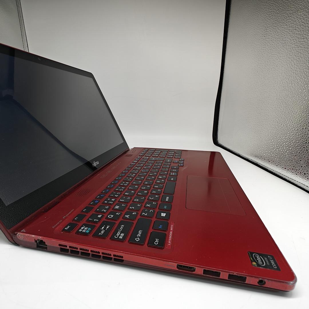 【富士通】AH77 高性能i7 SSD512GB 16GB レッド ノートPC