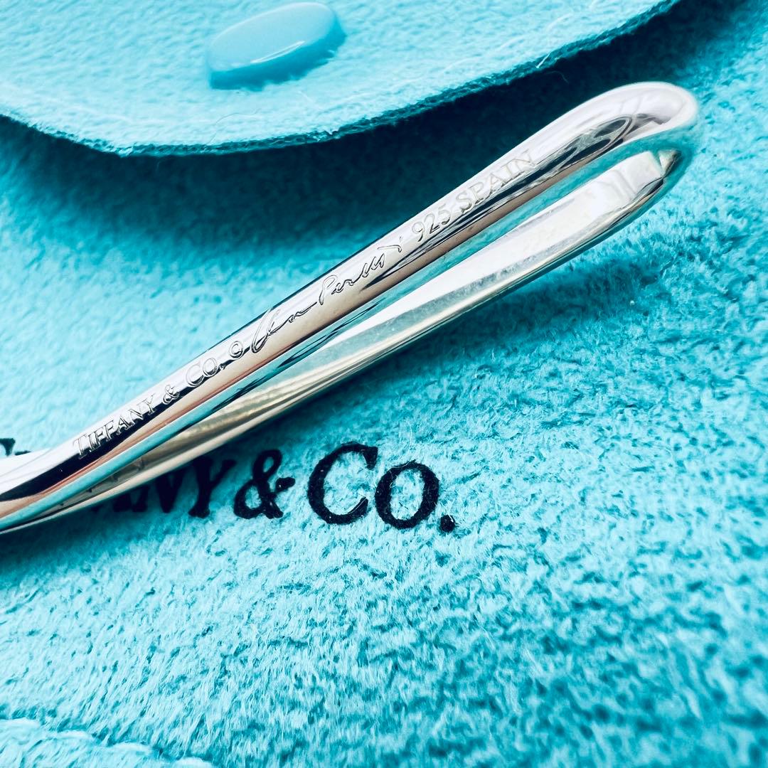 美品　ティファニー　ティアドロップ　ネクタイピン　クリップ　バー　シルバー