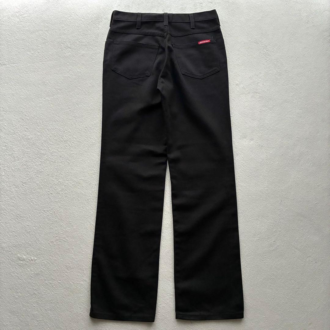 90s DICKIES コットンポリ スラックスパンツ ブラック W31 古着