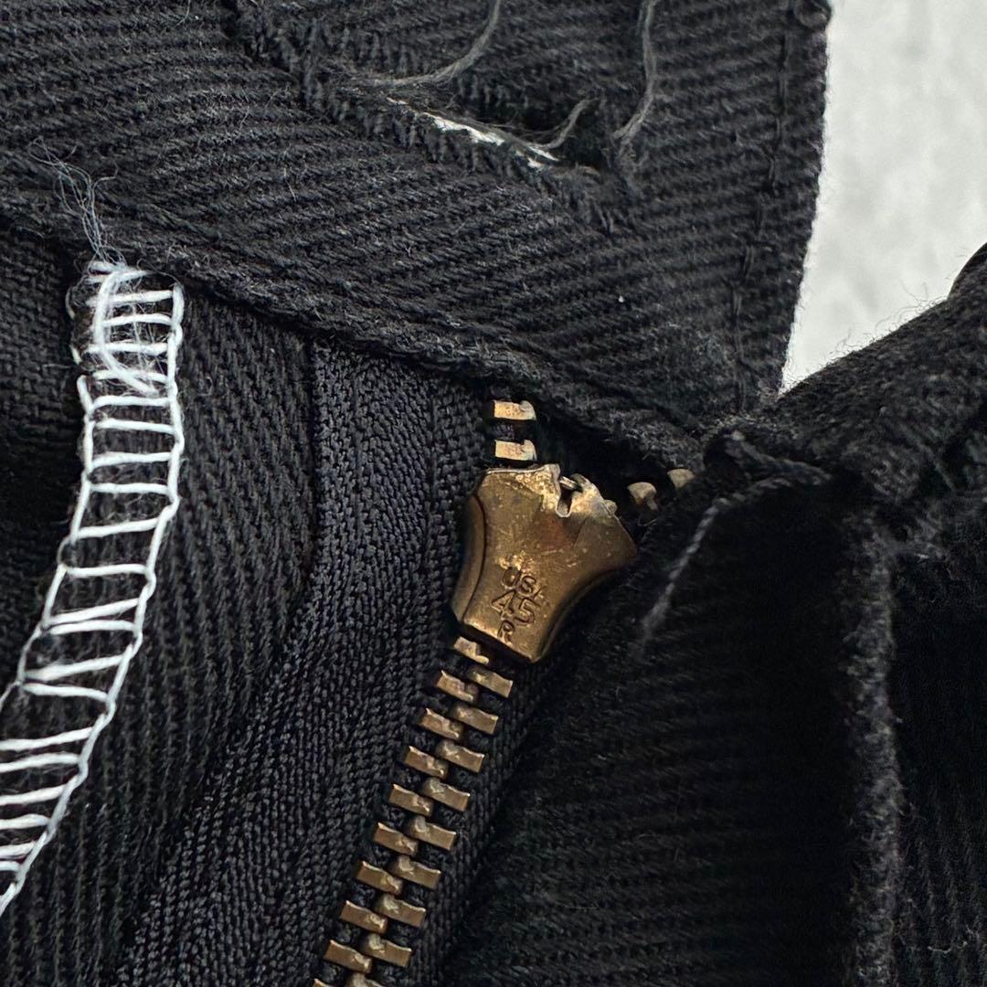 90s DICKIES コットンポリ スラックスパンツ ブラック W31 古着