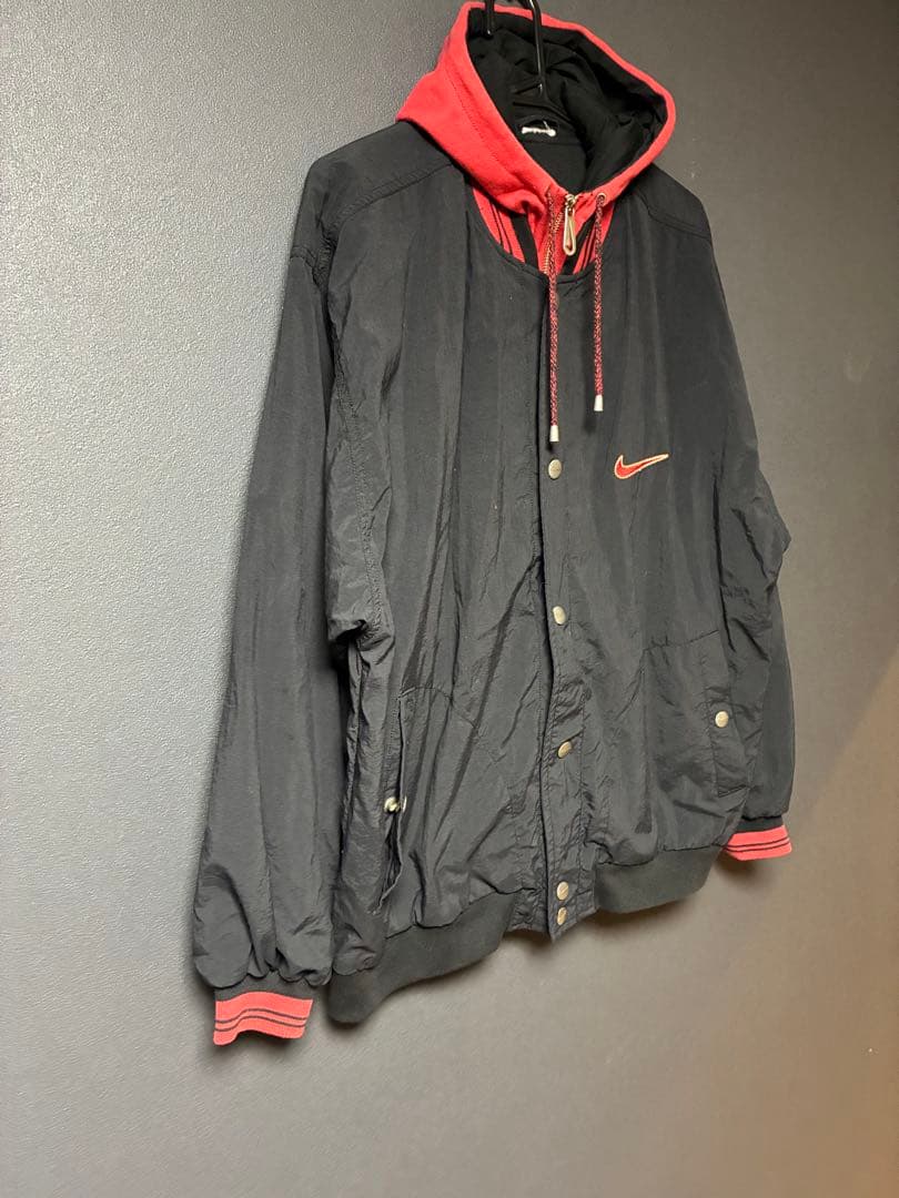 NIKE 90s ビックスウォッシュ 銀タグ フード付きナイロンジャケット