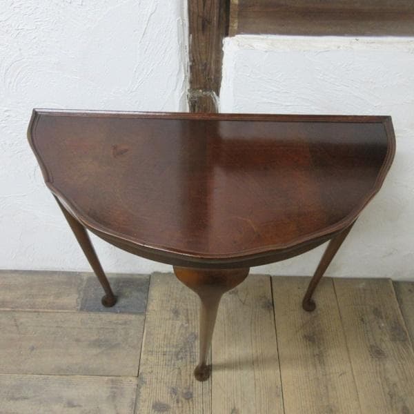 イギリス アンティーク 家具 コンソールテーブル ハーフムーン 英国 6226c