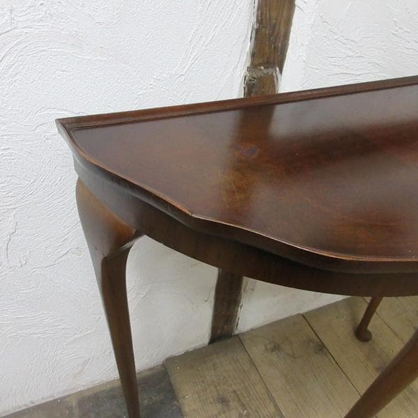 イギリス アンティーク 家具 コンソールテーブル ハーフムーン 英国 6226c