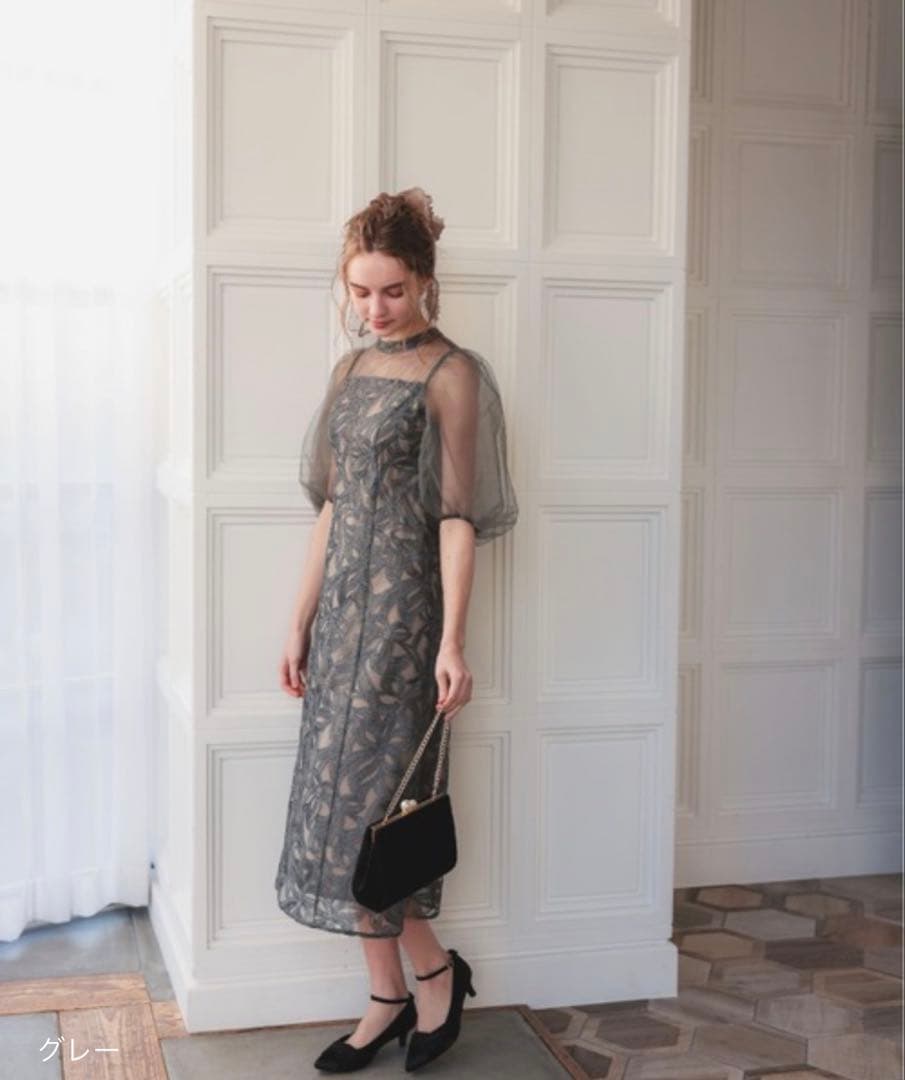 2★新品タグ付き★ドリードール　バルーンスリーブオリジナル柄ドレス