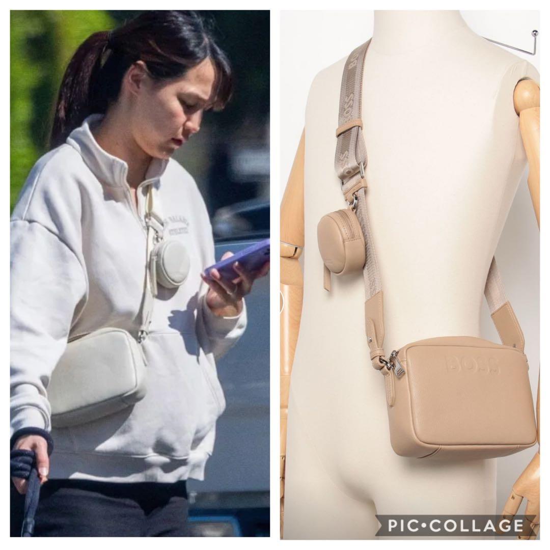 真美子さん愛用！BOSS ベージュ クロスボディバッグ 小物ポーチ付き