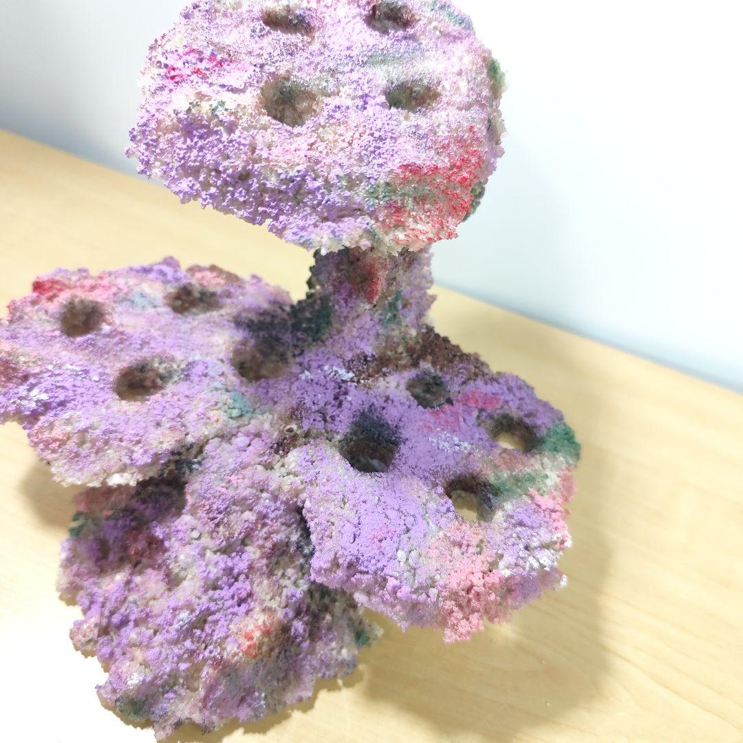 プラグ穴付き アク抜き不要人工ライブロック 海水水槽 レプリカ コーラルフラグ6