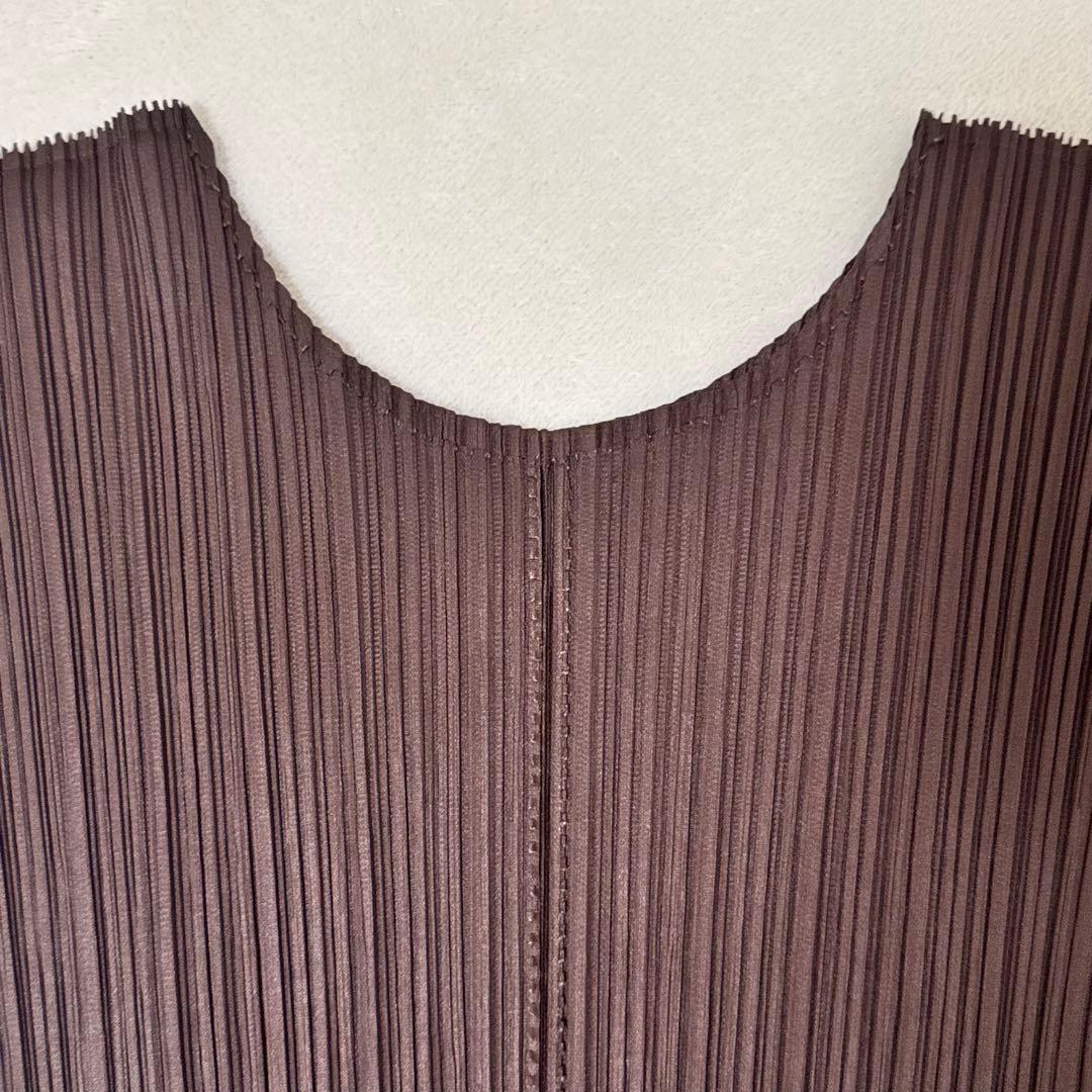 極美品✨PLEATS PLEASE 特殊加工　プリーツ　半袖　ブラウン　トップス