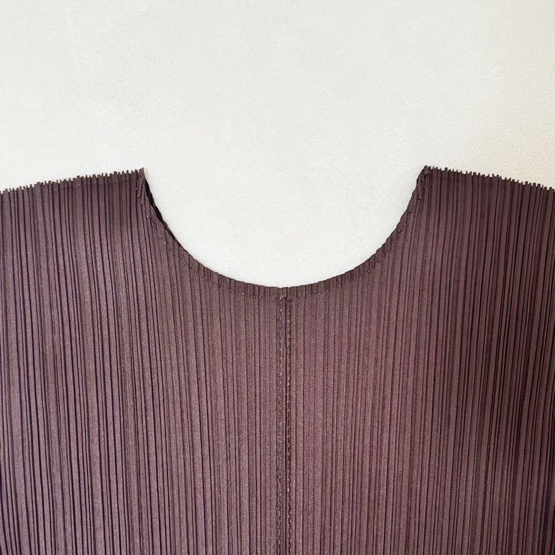 極美品✨PLEATS PLEASE 特殊加工　プリーツ　半袖　ブラウン　トップス