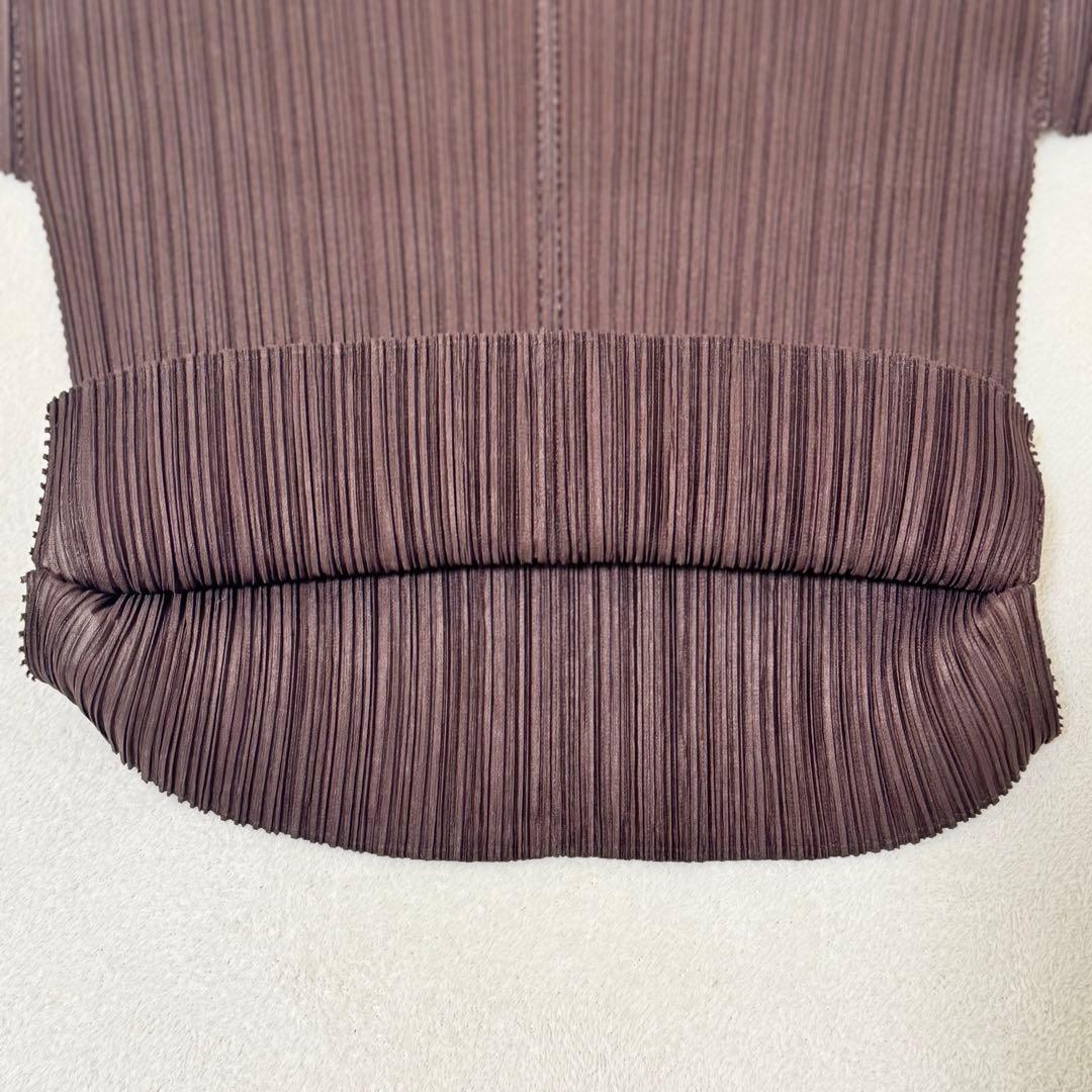 極美品✨PLEATS PLEASE 特殊加工　プリーツ　半袖　ブラウン　トップス