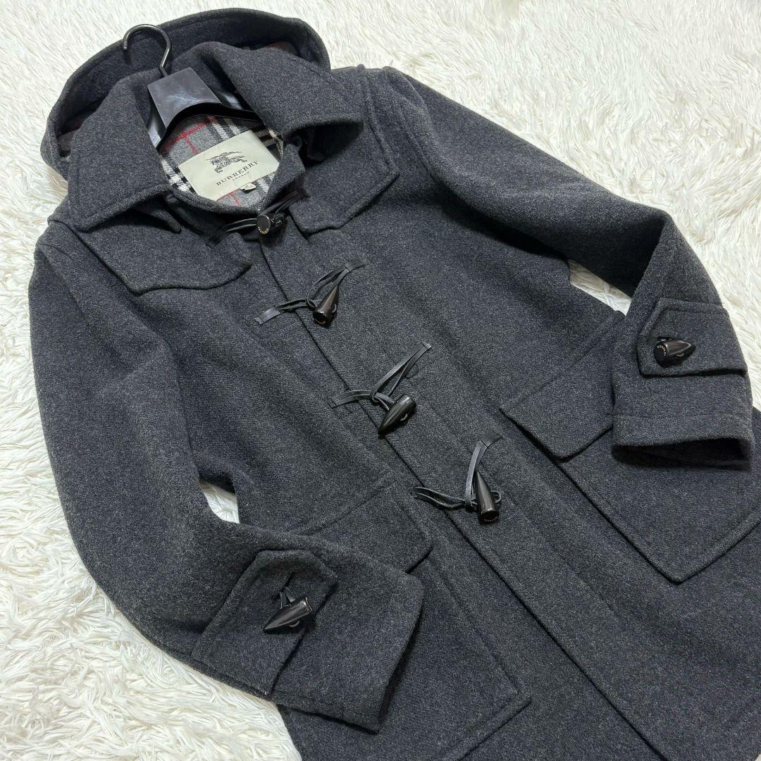 極美品 2way バーバリーロンドン ノバチェック ダッフルコート フード着脱