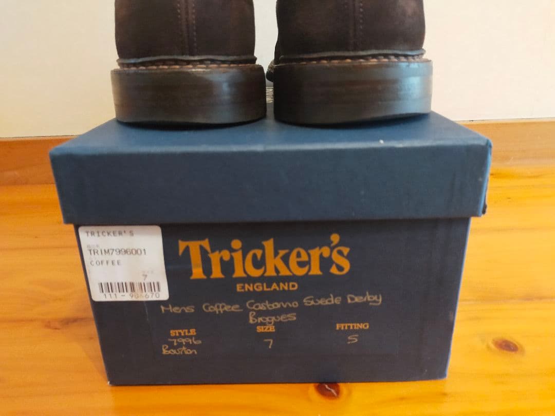 Tricker's バートン　スエードウィングチップ　7-5