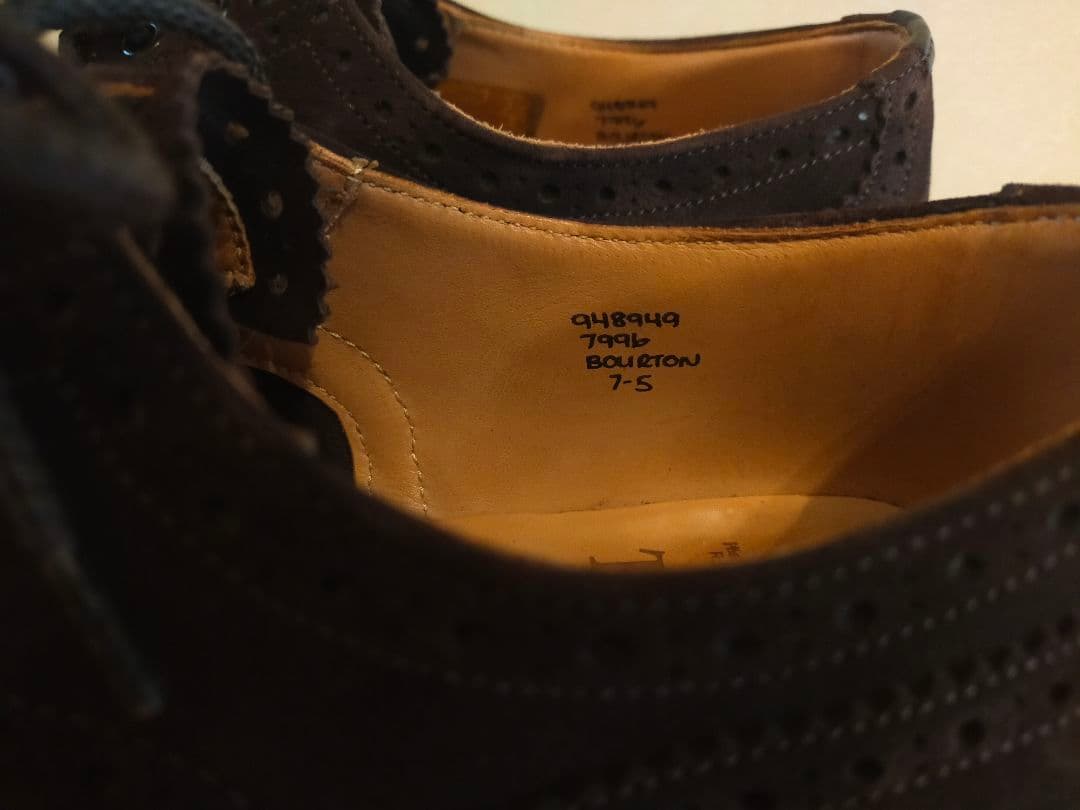 Tricker's バートン　スエードウィングチップ　7-5