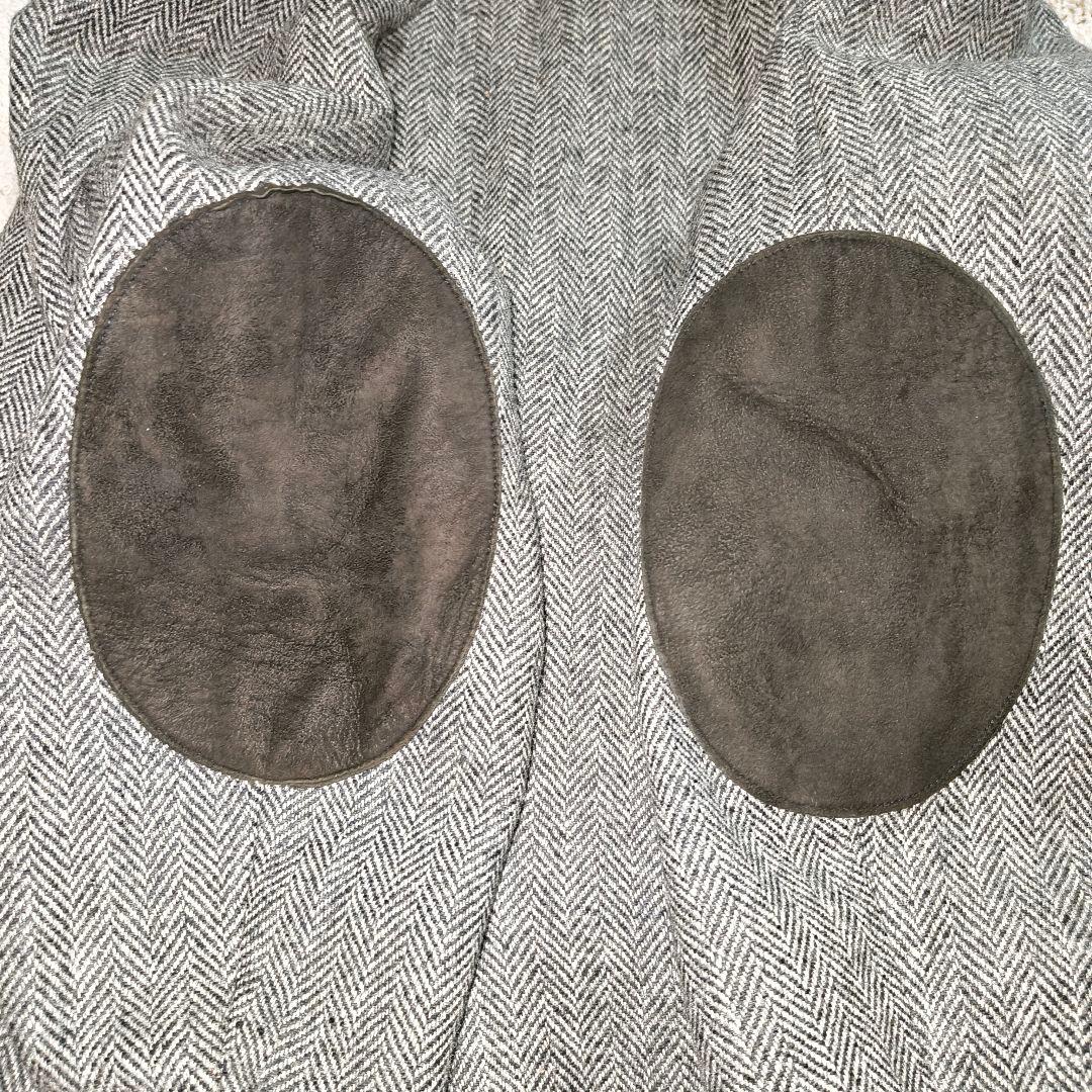 XL相当 テーラード ヘリンボーン エルボーパッチ くるみボタン