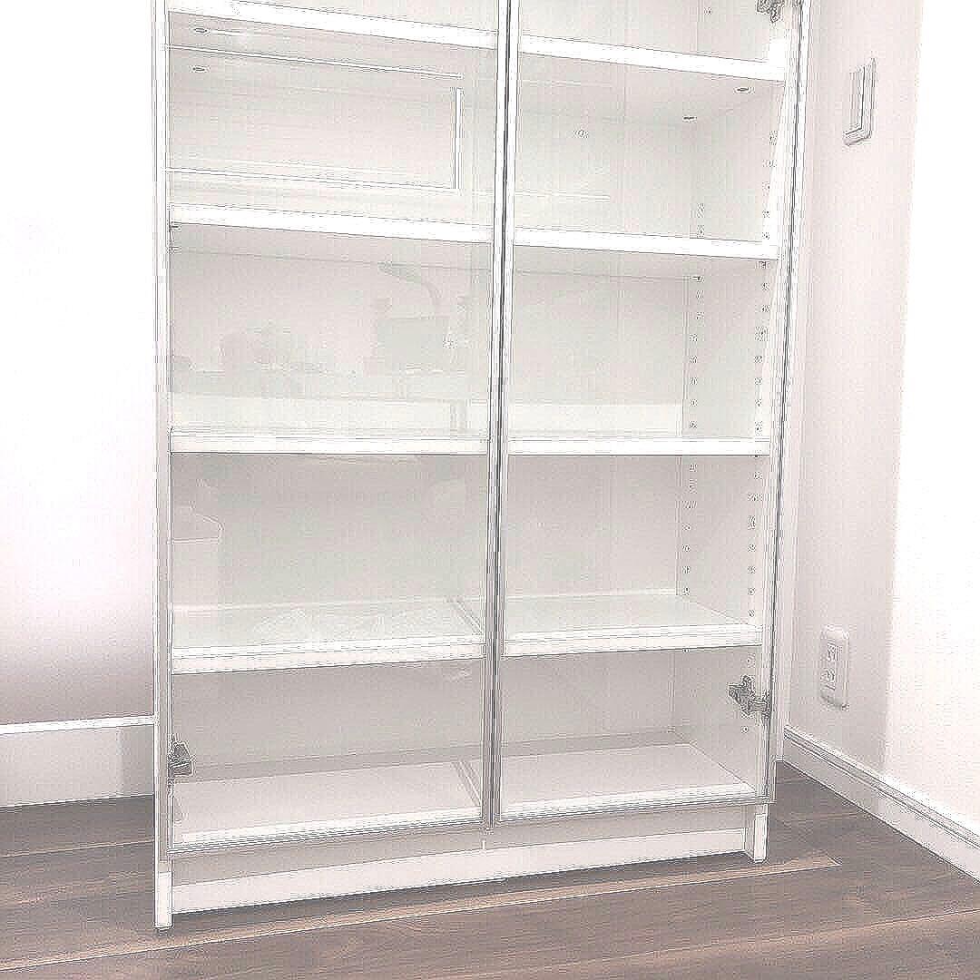 【匿名送料込】IKEAビリー / ホーグボー 本棚 ガラス扉ガラス棚板付き