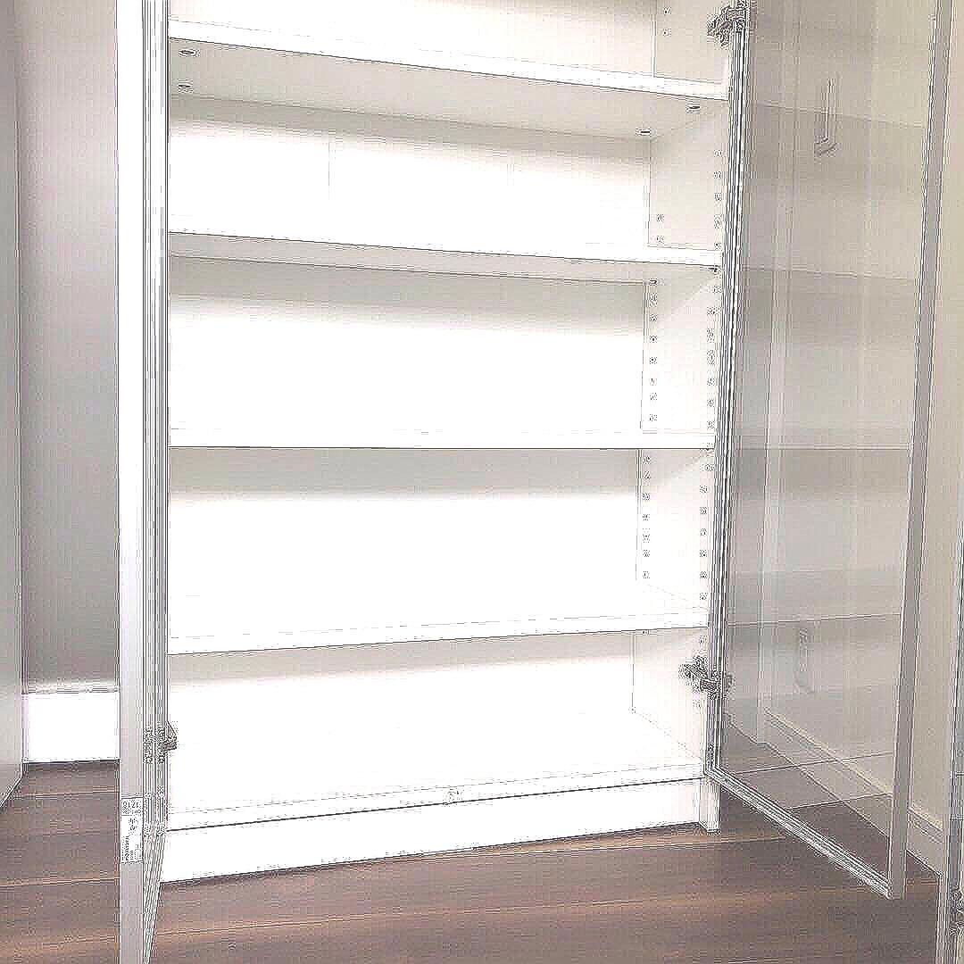 【匿名送料込】IKEAビリー / ホーグボー 本棚 ガラス扉ガラス棚板付き