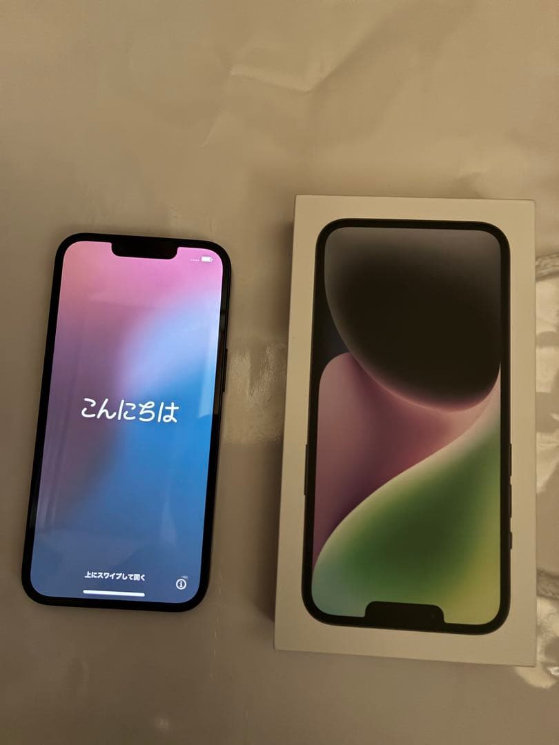 iPhone 14 ミッドナイト128GB、SIMフリー充電ケーブル付で全て正常