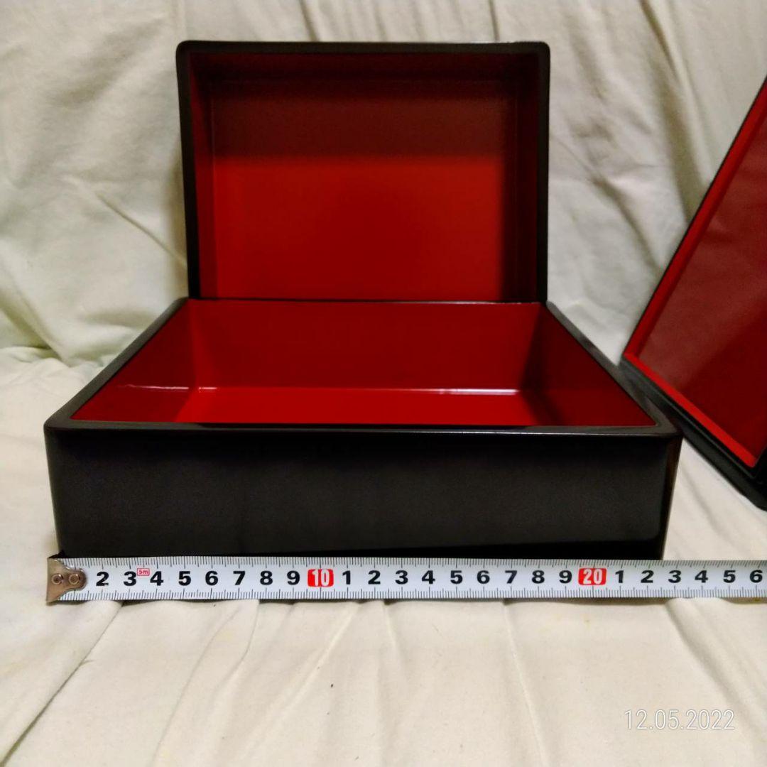 木製漆塗り　二段　重箱　輪島塗