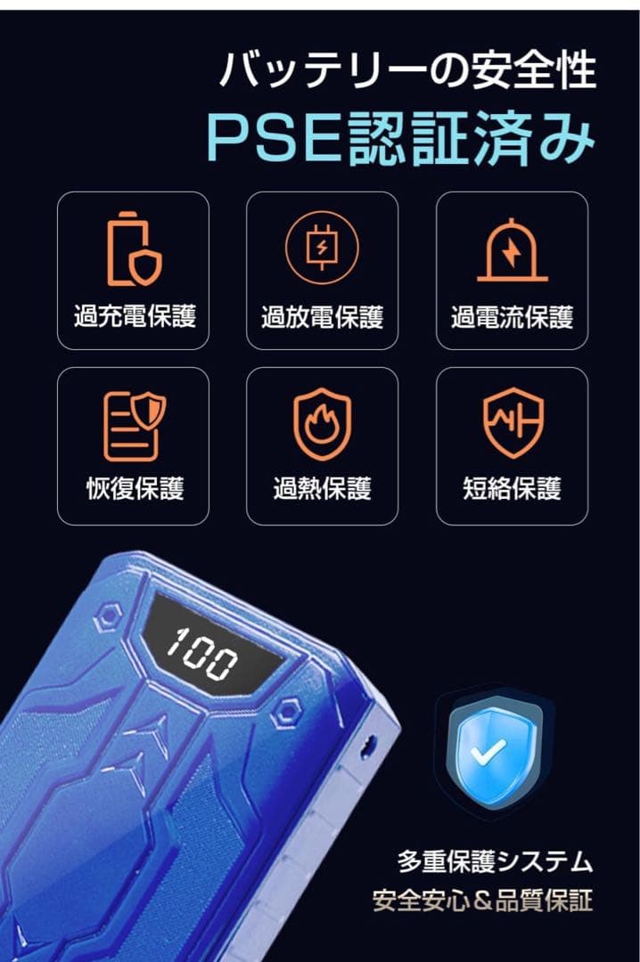 2025業界超強40V/30000mAhファンバッテリーセット 空調作業服ファン