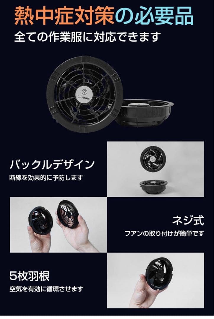 2025業界超強40V/30000mAhファンバッテリーセット 空調作業服ファン