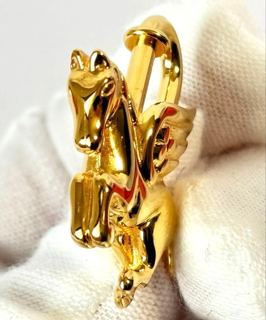 極美品 エルメス カデナ ペガサス キーホルダー １９９３年限定 ゴールド