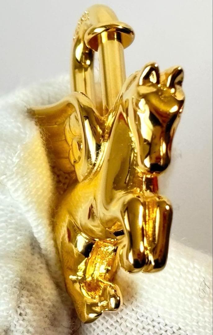 極美品 エルメス カデナ ペガサス キーホルダー １９９３年限定 ゴールド